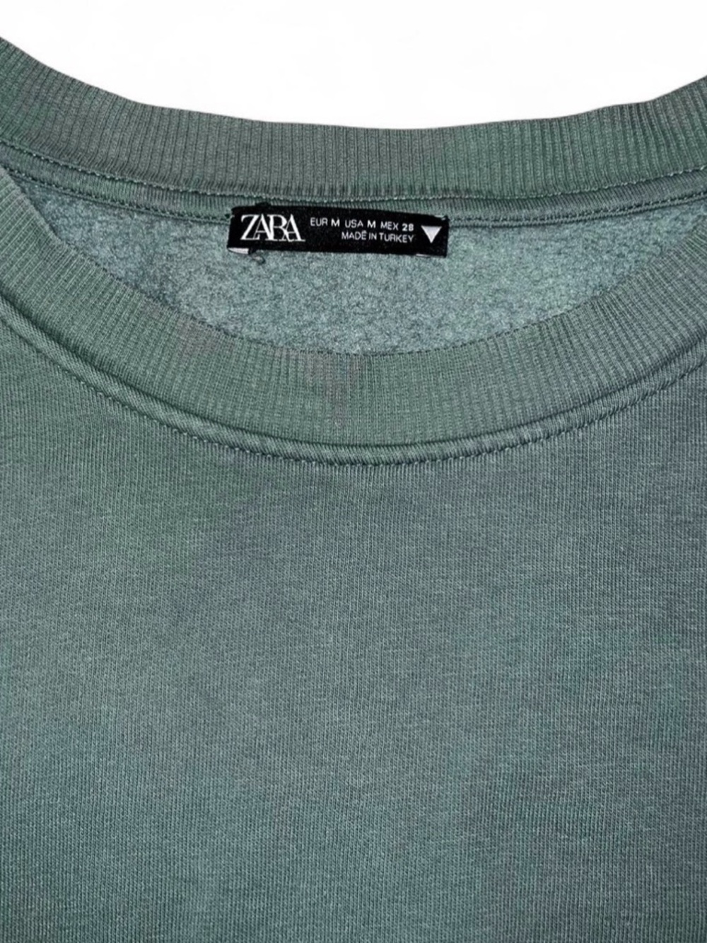 Zara Forest Green Cropped Crewneck Sweatshirt - Women - Picture 2 of 4